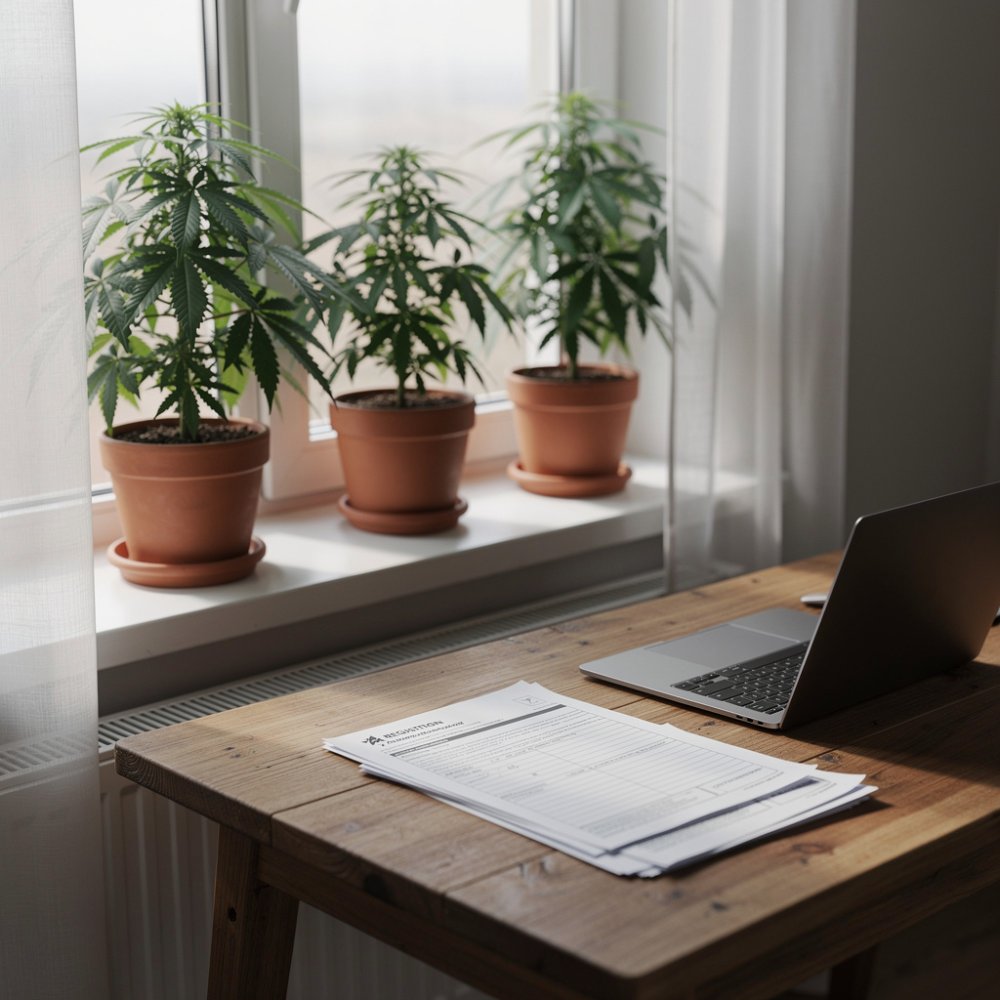 Legale teelt van cannabis – drie planten in een binnenomgeving Legale teelt van cannabis – drie planten in een binnenomgeving