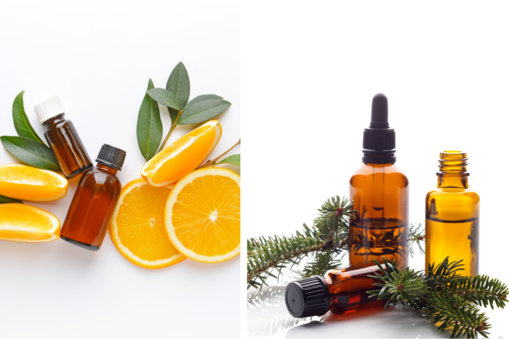 Etherische oliën en wintermengsels voor de diffuser voor een geurend huis