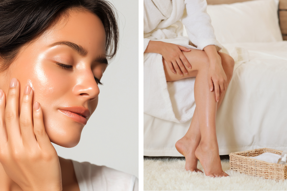 Cosmetische olie die wordt aangebracht op huid en lichaam als onderdeel van de dagelijkse huidverzorging