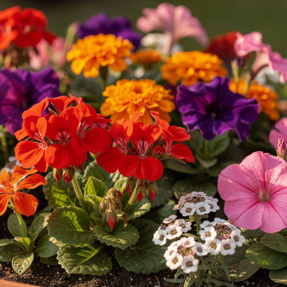 Kleurrijke tuin met bloeiende vaste planten
